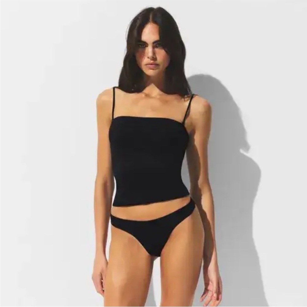 NWT Skims Black Swim convertible Tankini Top bikini bandeau new